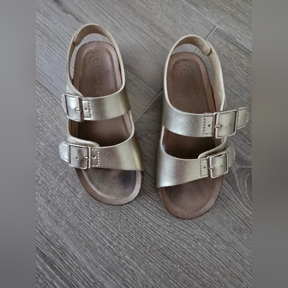 Cat And Jack Gold Sandals Size 10 Girls
